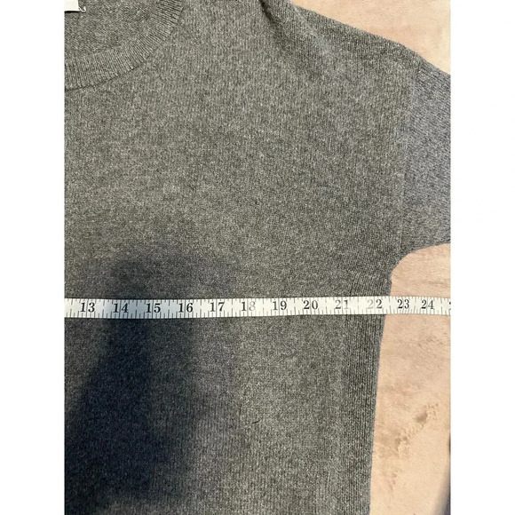 Madewell Cotton Blend Crewneck Sweater Size Large Gray Tie Sleeves Bow Pullover - Picture 5 of 6